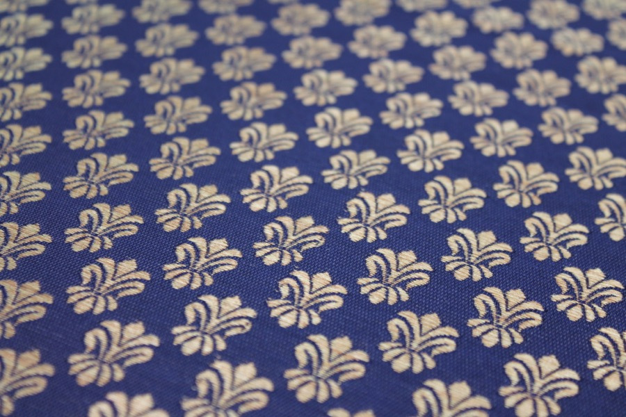 Fleur-de-lys Style Brocade - Navy fabric, image 5 of 7