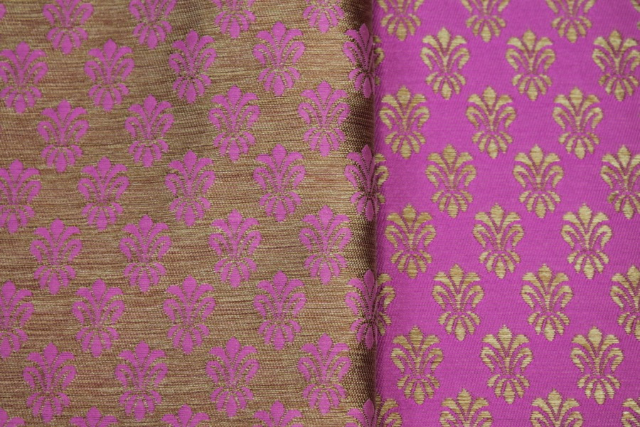Fleur-de-lys Style Brocade - Pink fabric, image 7 of 7