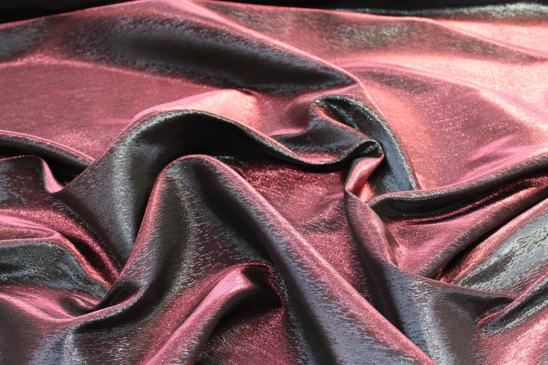 Colour Changing Plum and Midnight Lurex Backed Duchesse Satin fabric, image 2 of 6