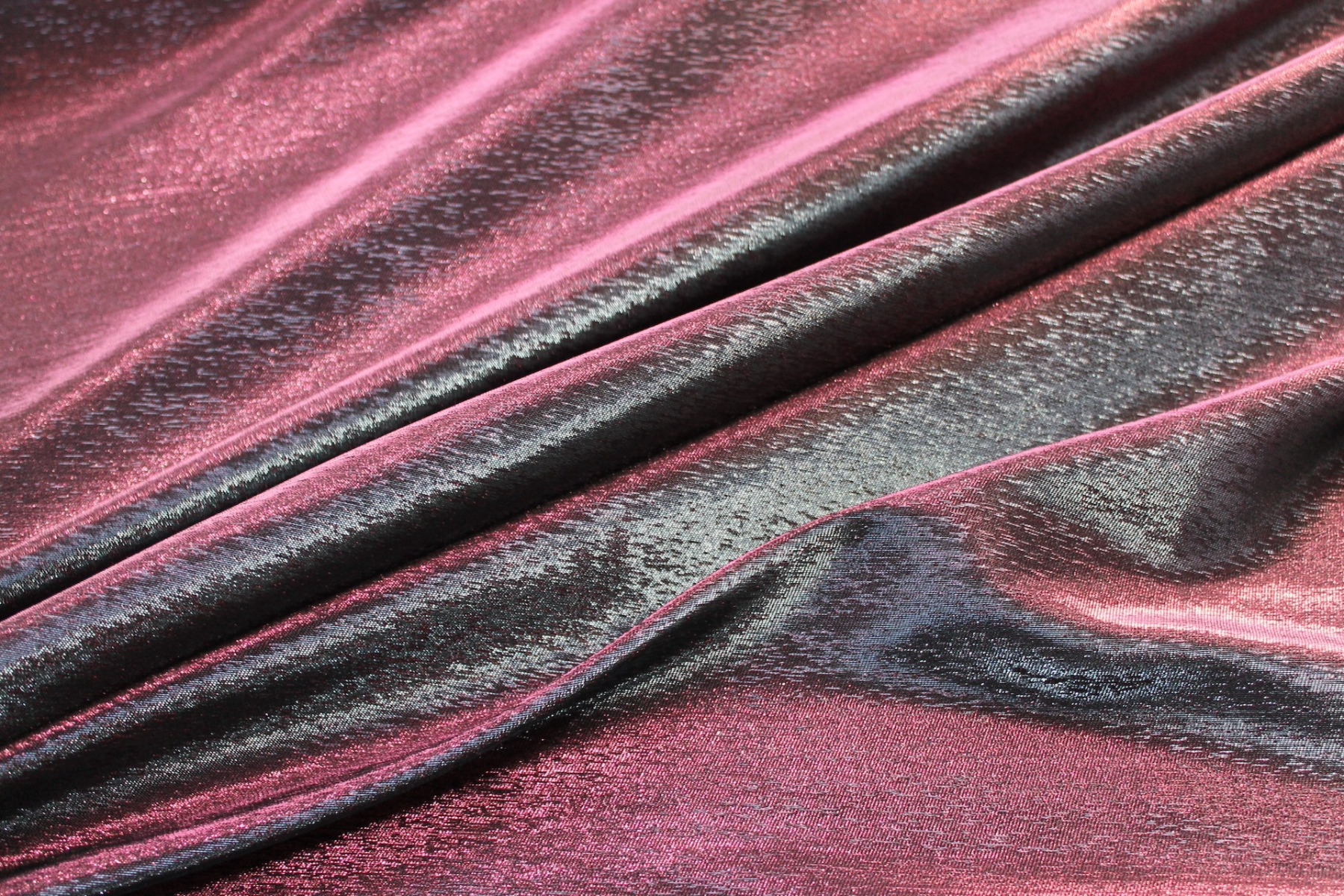 Colour Changing Plum and Midnight Lurex Backed Duchesse Satin fabric, image 4 of 6