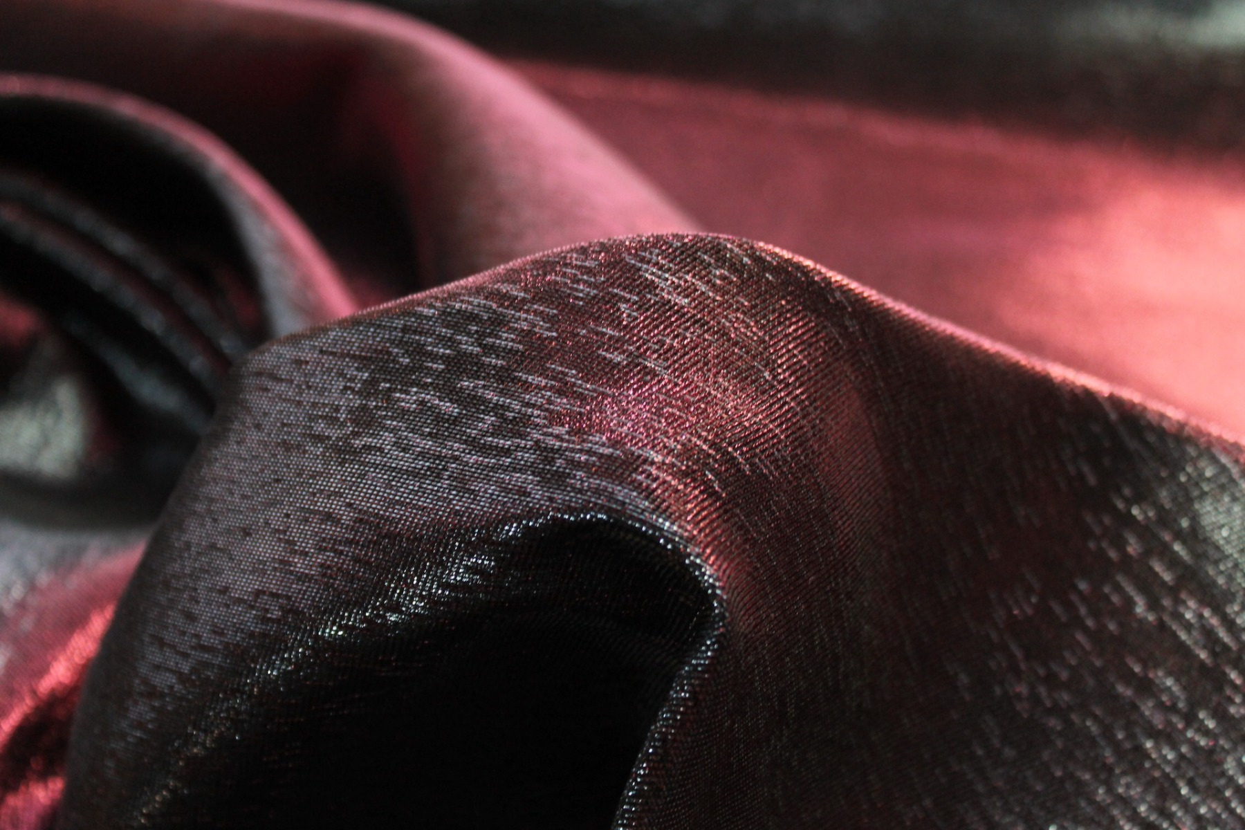 Colour Changing Plum and Midnight Lurex Backed Duchesse Satin fabric, image 5 of 6