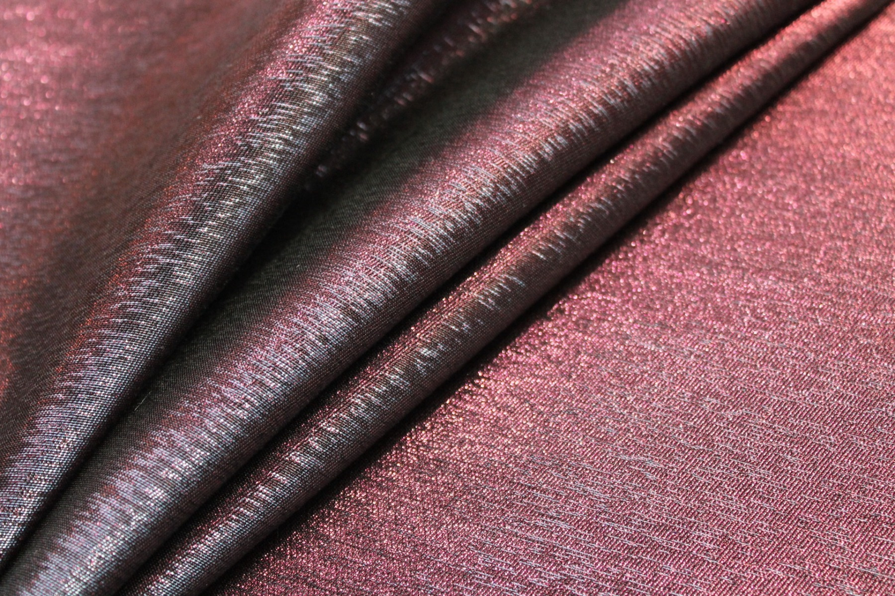 Colour Changing Plum and Midnight Lurex Backed Duchesse Satin fabric, image 6 of 6