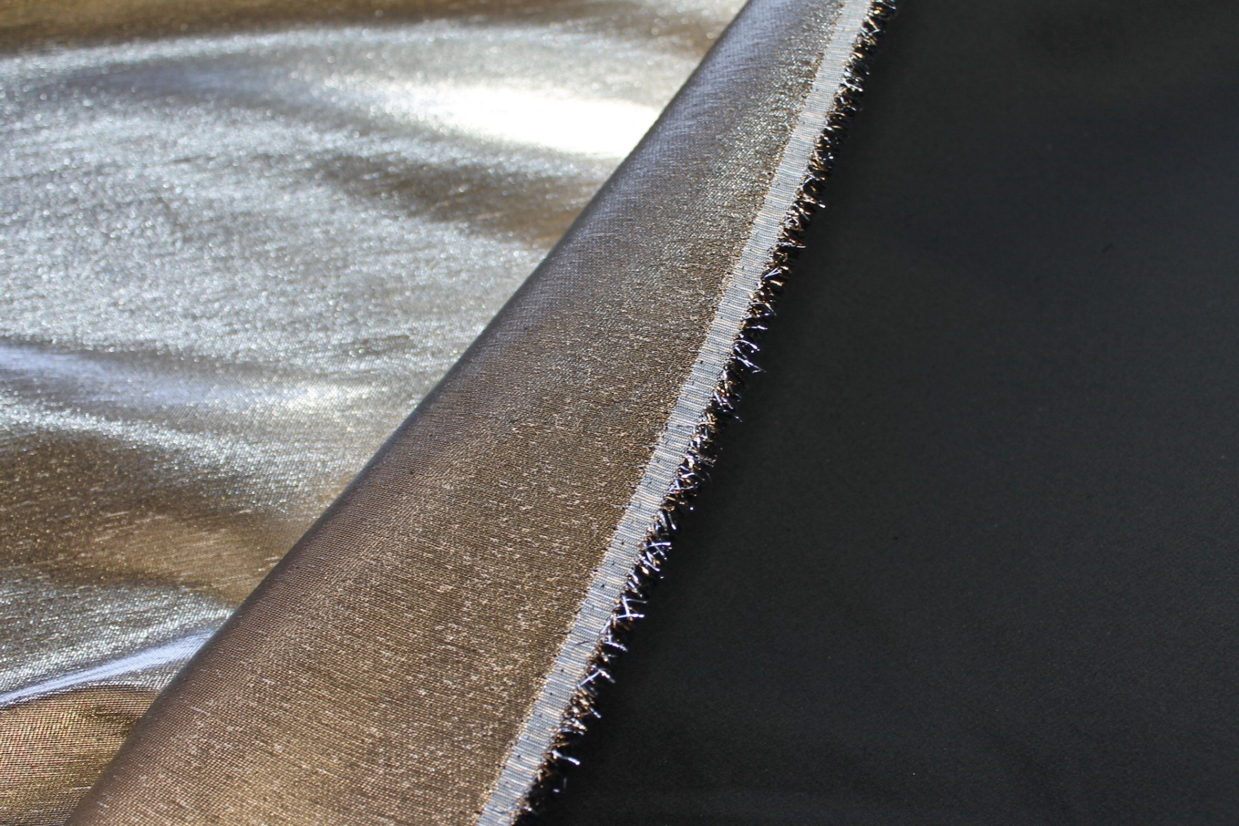 Colour Changing Silver and Gold Lurex Backed Duchesse Satin fabric, image 5 of 7
