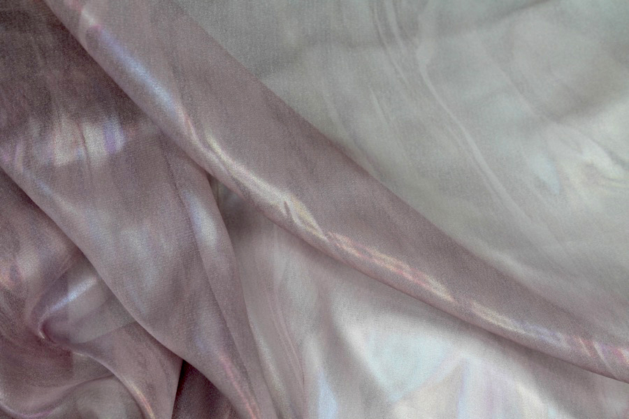 Foil Printed Chiffon - Pale Pink Oil Slick fabric, image 5 of 7