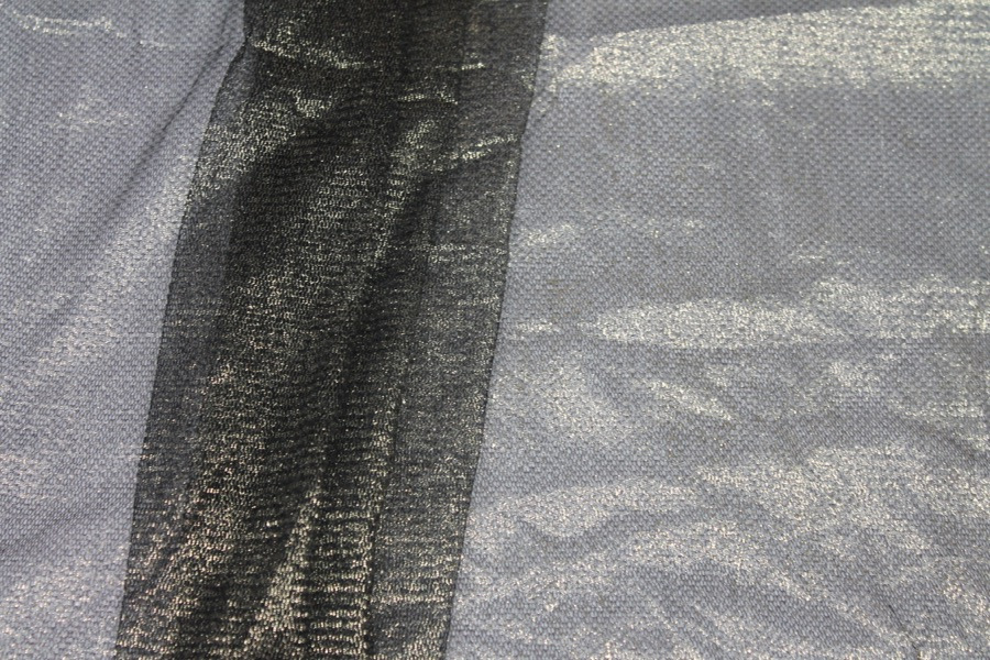 Foil Printed Silk Tulle - Gold on Black fabric, image 6 of 8