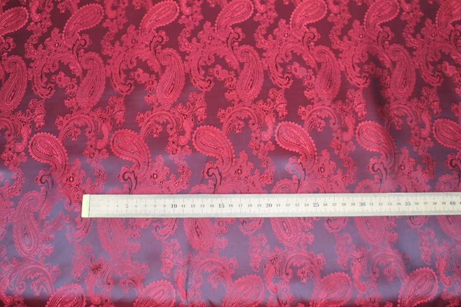 Paisley Patterned Anti-Static Lining - Red fabric, image 2 of 8
