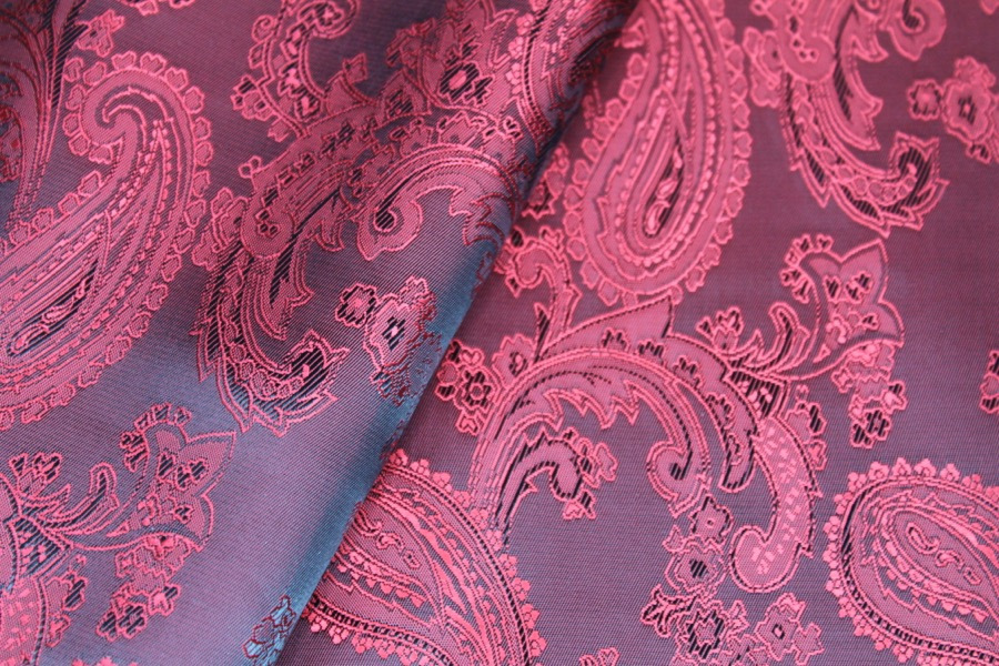 Paisley Patterned Anti-Static Lining - Red fabric, image 6 of 8