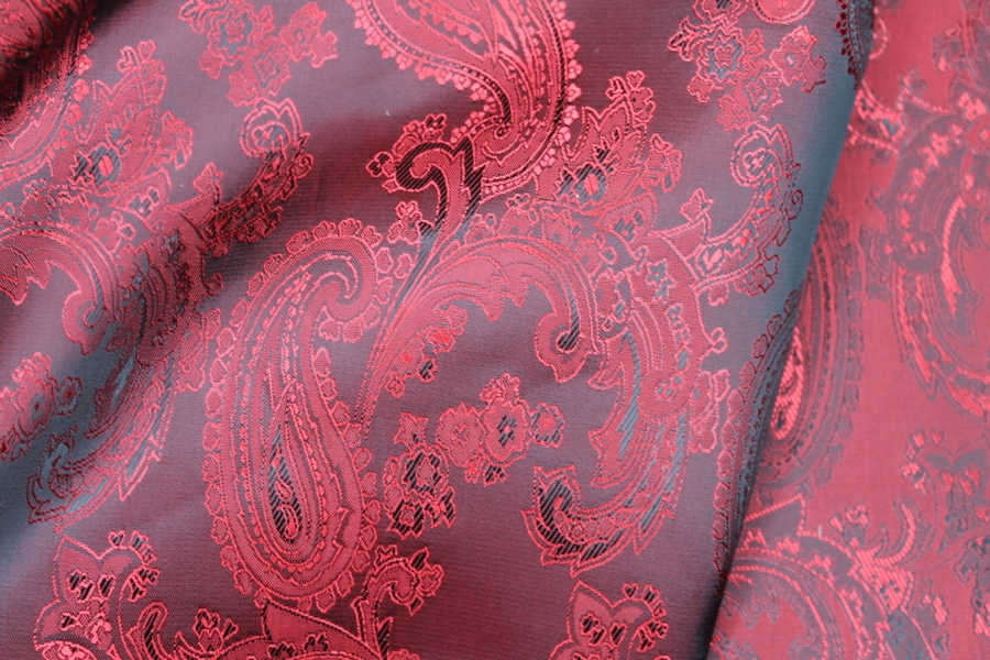 Paisley Patterned Anti-Static Lining - Red fabric, image 8 of 8