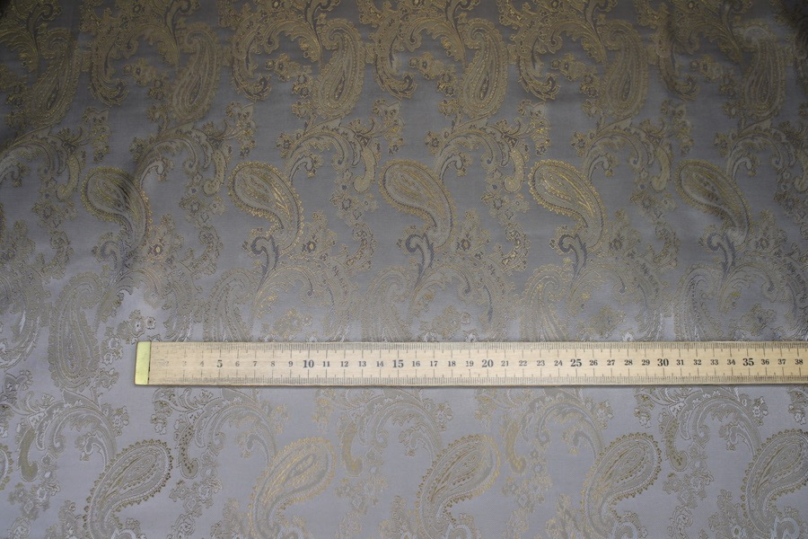 Paisley Patterned Anti-Static Lining - Gold fabric, image 2 of 7