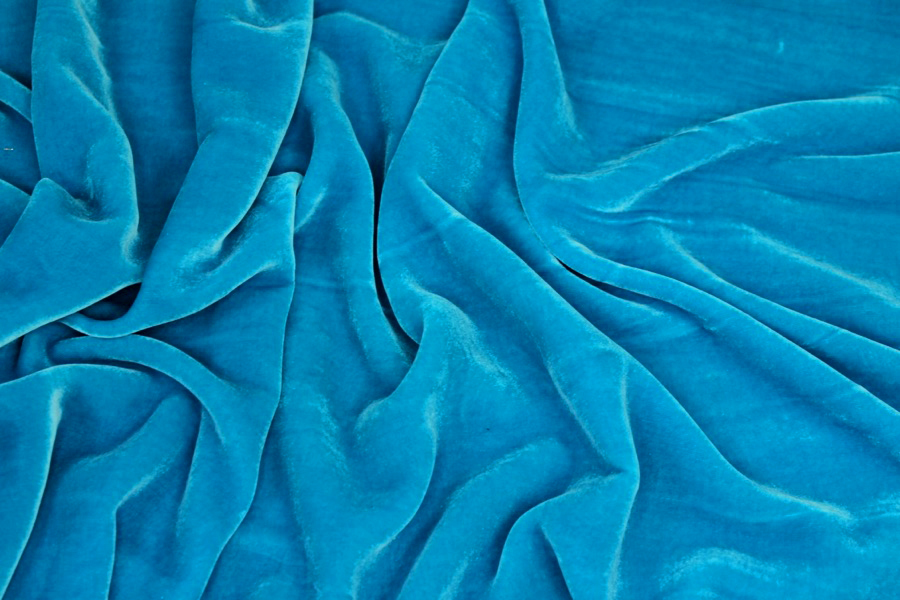 Silk Velvet - "Ocean" fabric, image 3 of 6