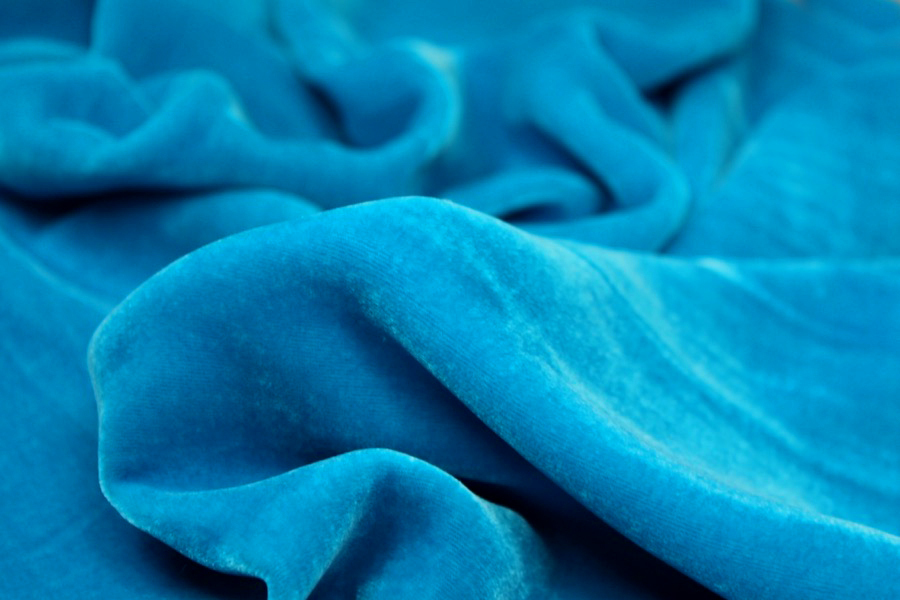 Silk Velvet - "Ocean" fabric, image 2 of 6