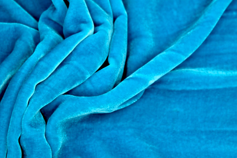 Silk Velvet - "Ocean" fabric, image 5 of 6