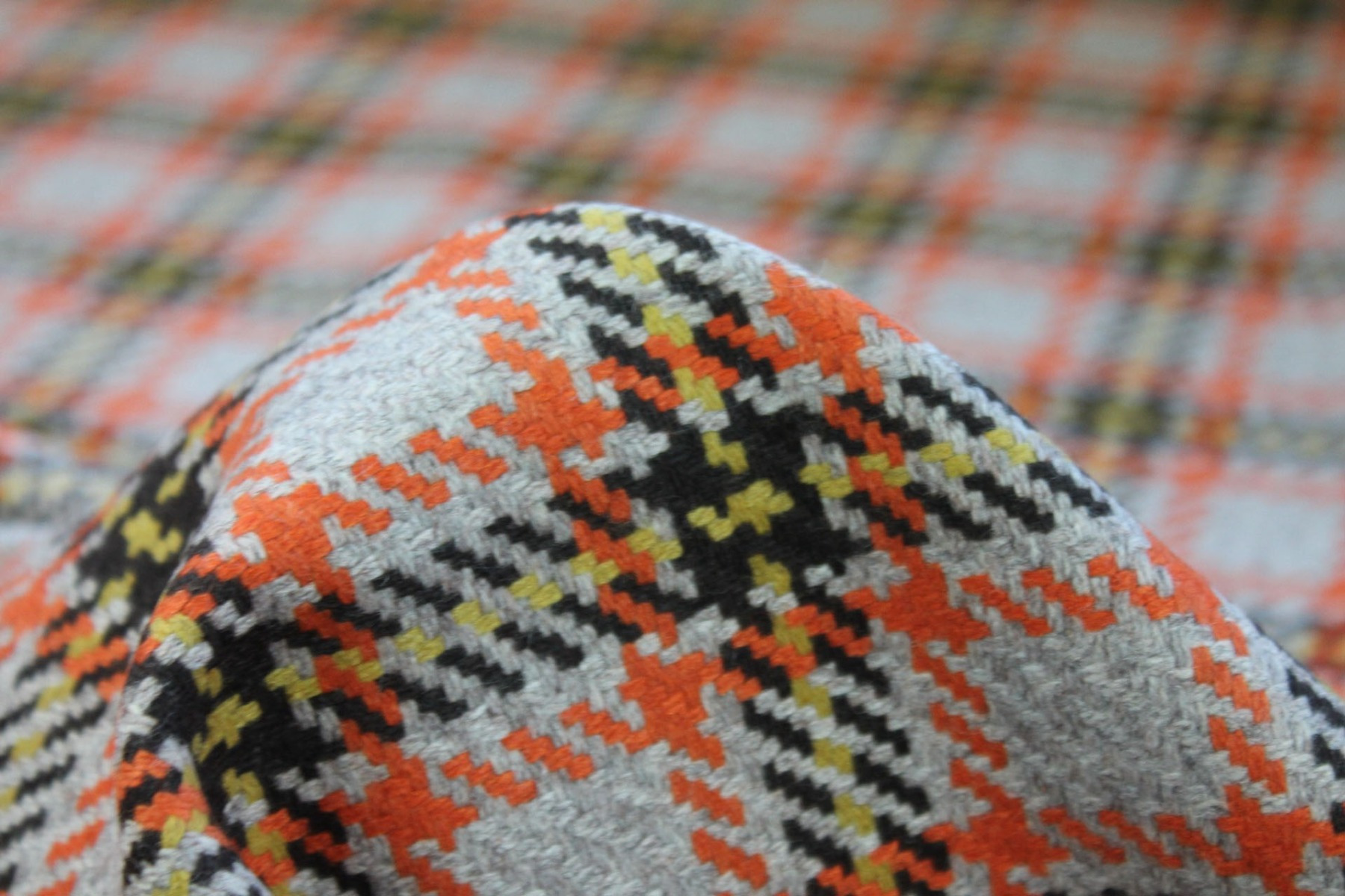 Recycled Wool Tartan - Beige, Orange, Brown and Yellow fabric, image 4 of 5