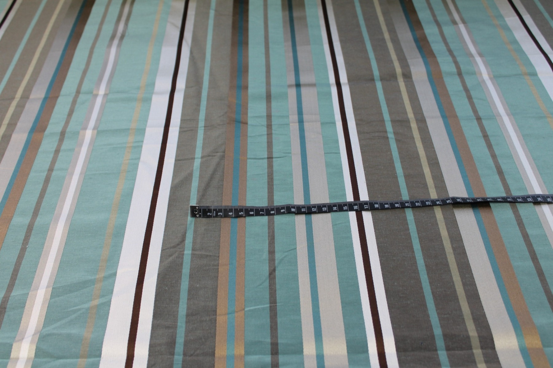Woven Satin Stripe Brocade - Teal, Cream, Khaki and Olive fabric, image 2 of 6