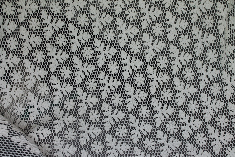 Appliquéd Spacer Tech Mesh - Black / Off White fabric, image 8 of 8