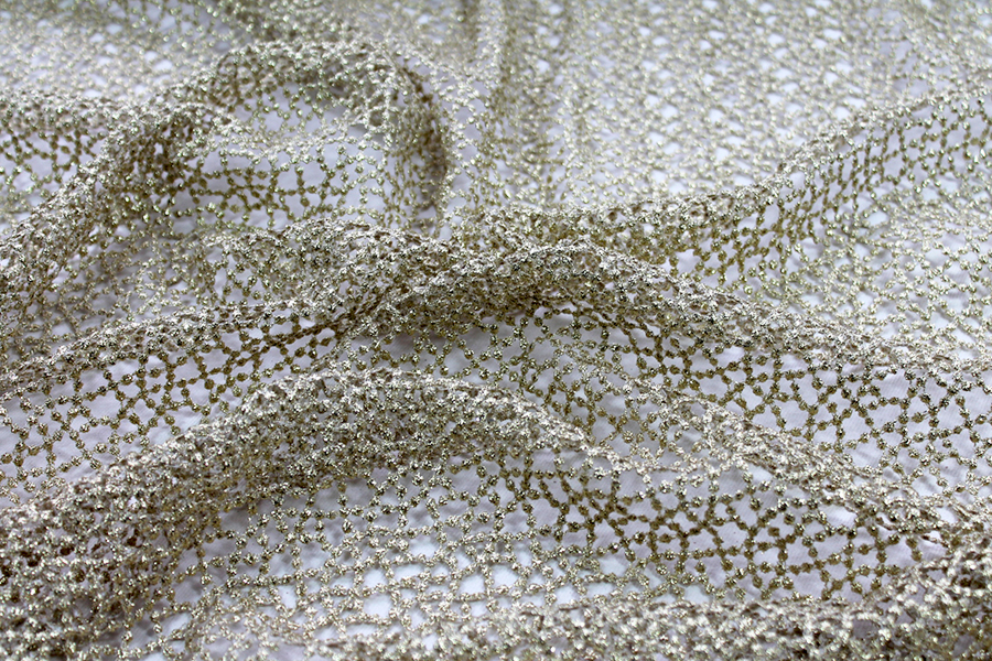 Guipure Lace - Dot Pattern - Gold fabric, image 2 of 5