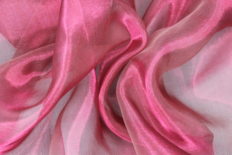 Silk Organza - Metallic Berry Pink fabric, image 2 of 6