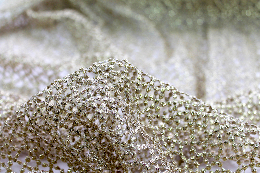 Guipure Lace - Dot Pattern - Gold fabric, image 4 of 5