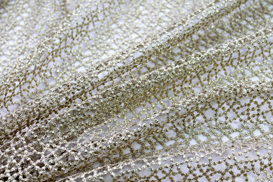 Guipure Lace - Dot Pattern - Gold fabric