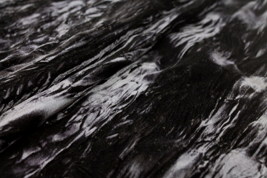 Crushed Viscose Velvet - Black fabric, image 4 of 5