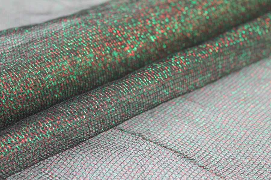 Red and Green Lurex Mesh fabric, image 5 of 9