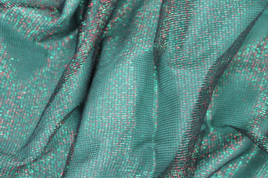 Red and Green Lurex Mesh fabric, image 9 of 9
