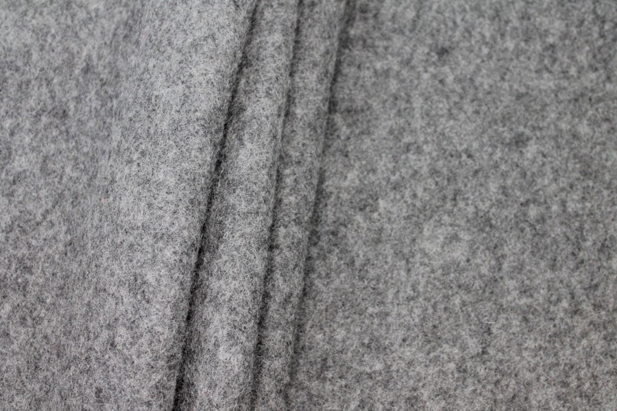 Boiled Wool Jersey Knit - Fluffy Grey fabric, image 2 of 7