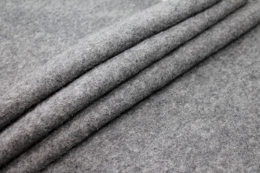 Boiled Wool Jersey Knit - Fluffy Grey fabric, image 4 of 7