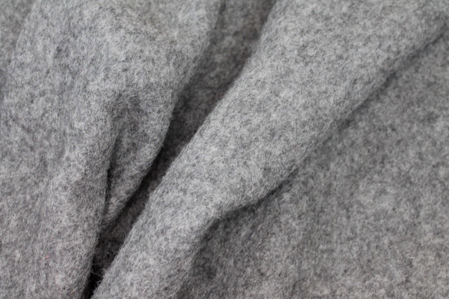 Boiled Wool Jersey Knit - Fluffy Grey fabric, image 7 of 7