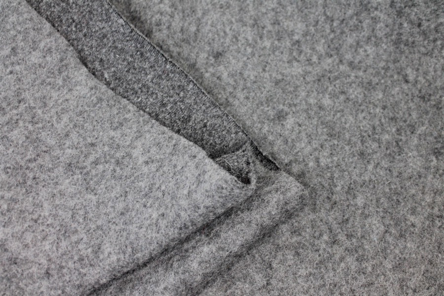 Boiled Wool Jersey Knit - Fluffy Grey fabric, image 5 of 7