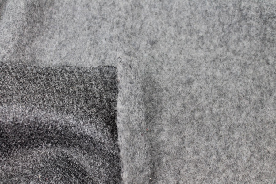 Boiled Wool Jersey Knit - Fluffy Grey fabric, image 3 of 7