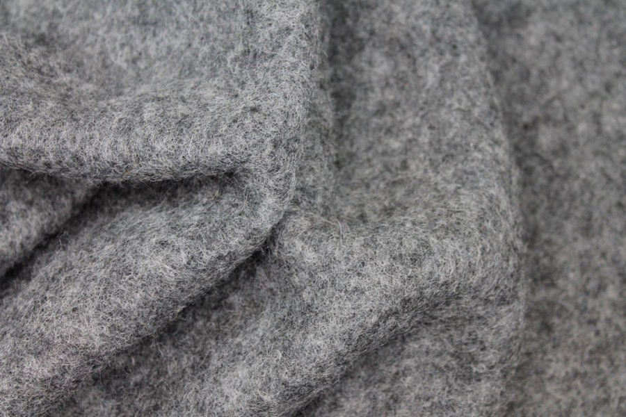 Boiled Wool Jersey Knit - Fluffy Grey fabric, image 6 of 7