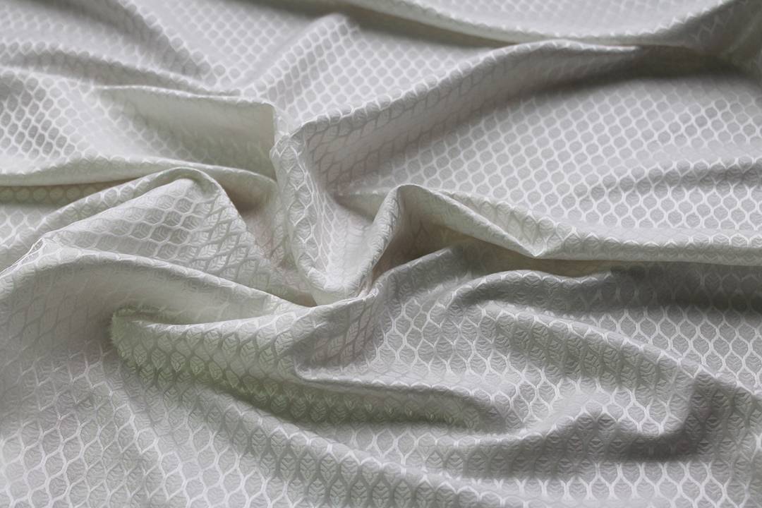 Banaras Brocade - Ivory / Ivory Leaves fabric, image 2 of 5