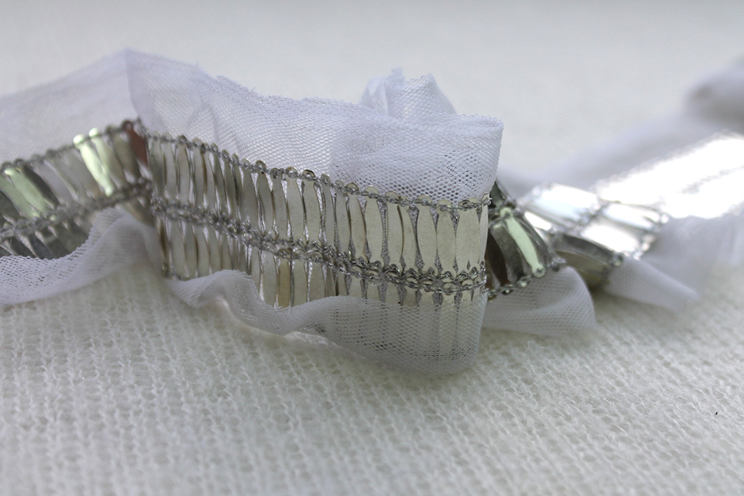 Metal Ellipse Sequin Trim - Double Row Silver, image 3 of 4