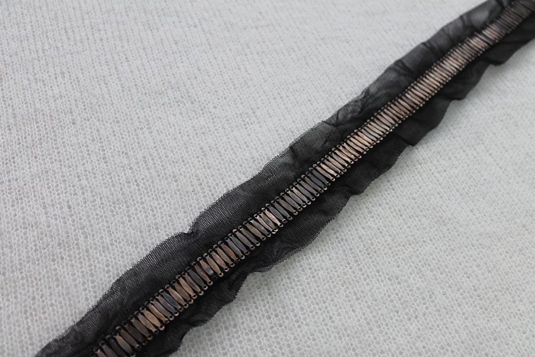 Metal Ellipse Sequin Trim - Single Row Antique Black, image 3 of 4