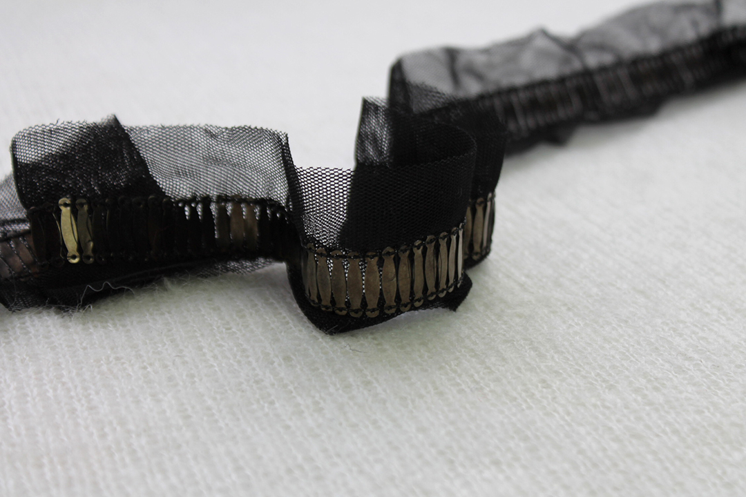 Metal Ellipse Sequin Trim - Single Row Antique Black, image 4 of 4