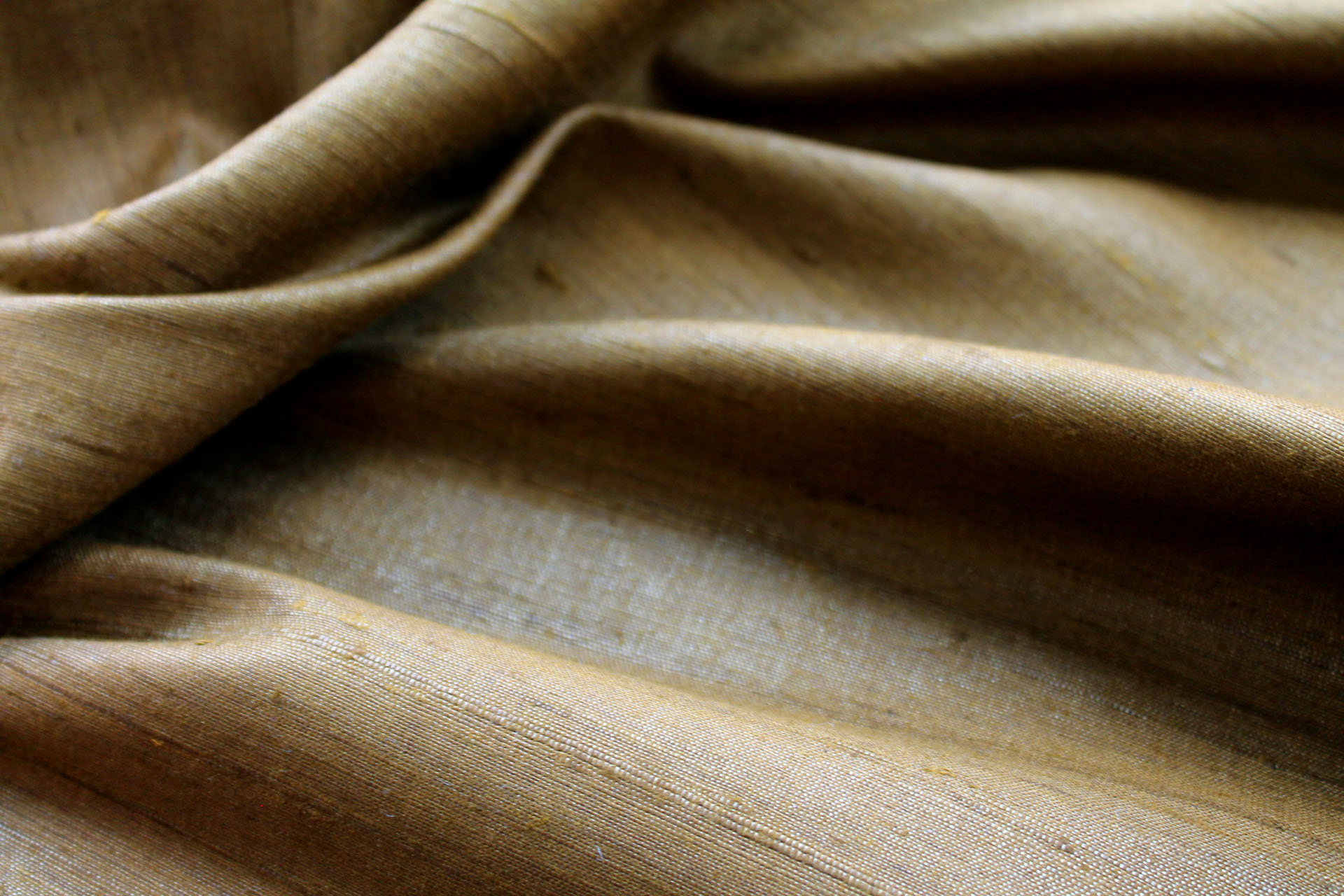 Golden Brown Textured Raw Silk fabric, image 3 of 5