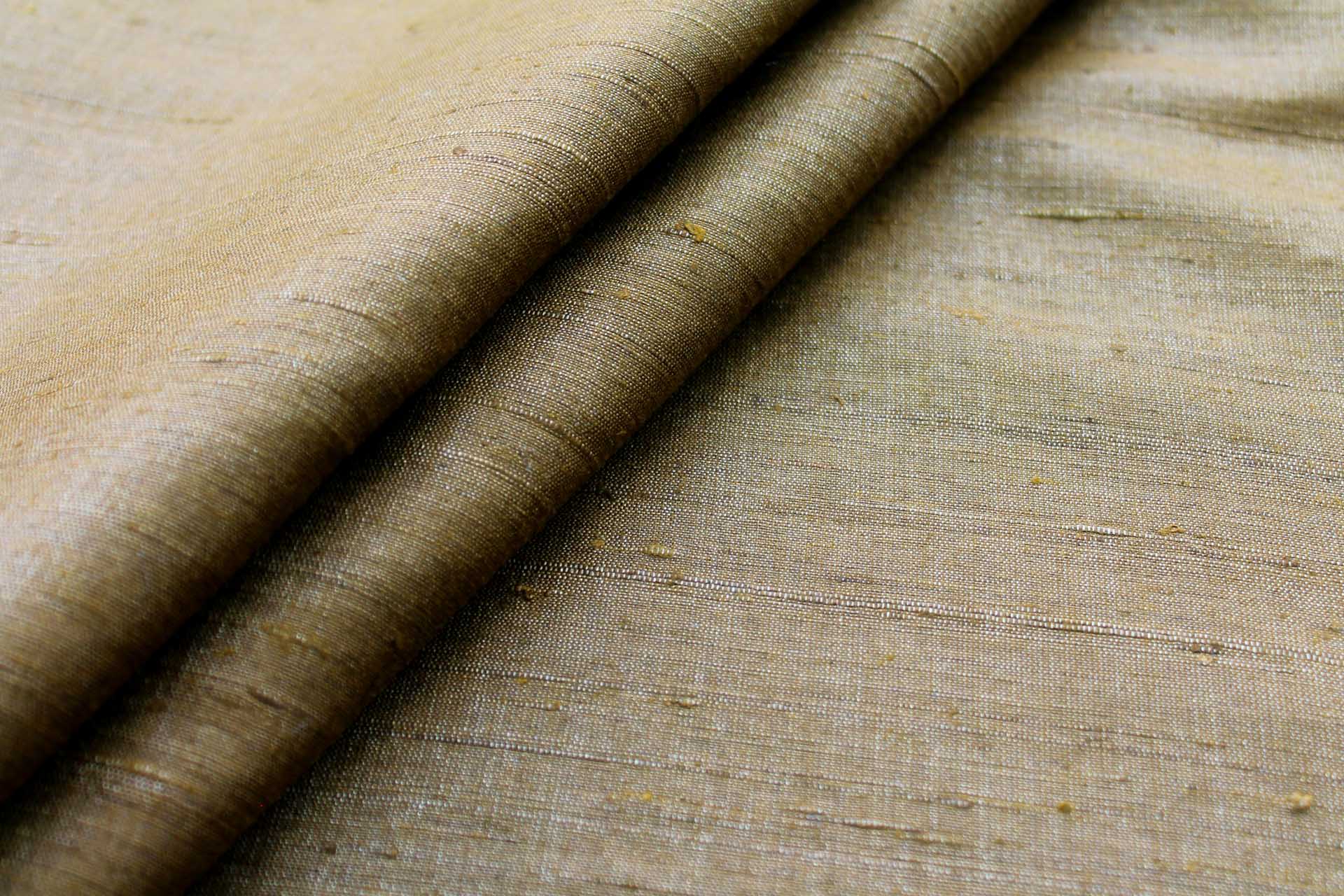 Golden Brown Textured Raw Silk fabric