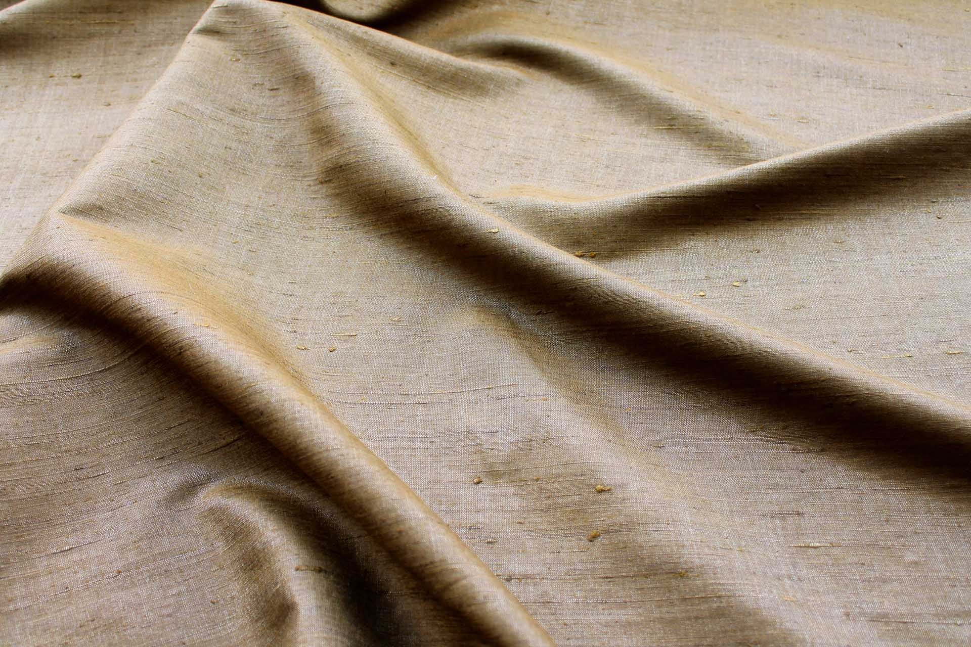 Golden Brown Textured Raw Silk fabric, image 5 of 5