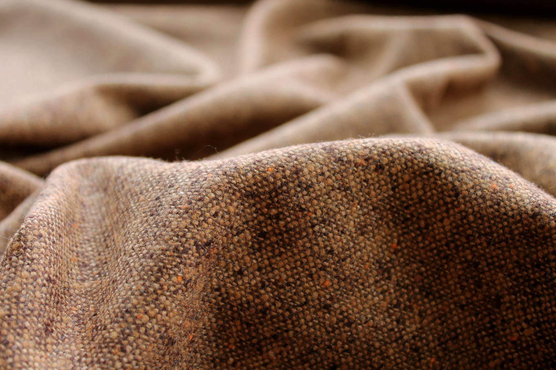 Silk and Wool Mix Tweed - Camel / Brown fabric, image 4 of 4
