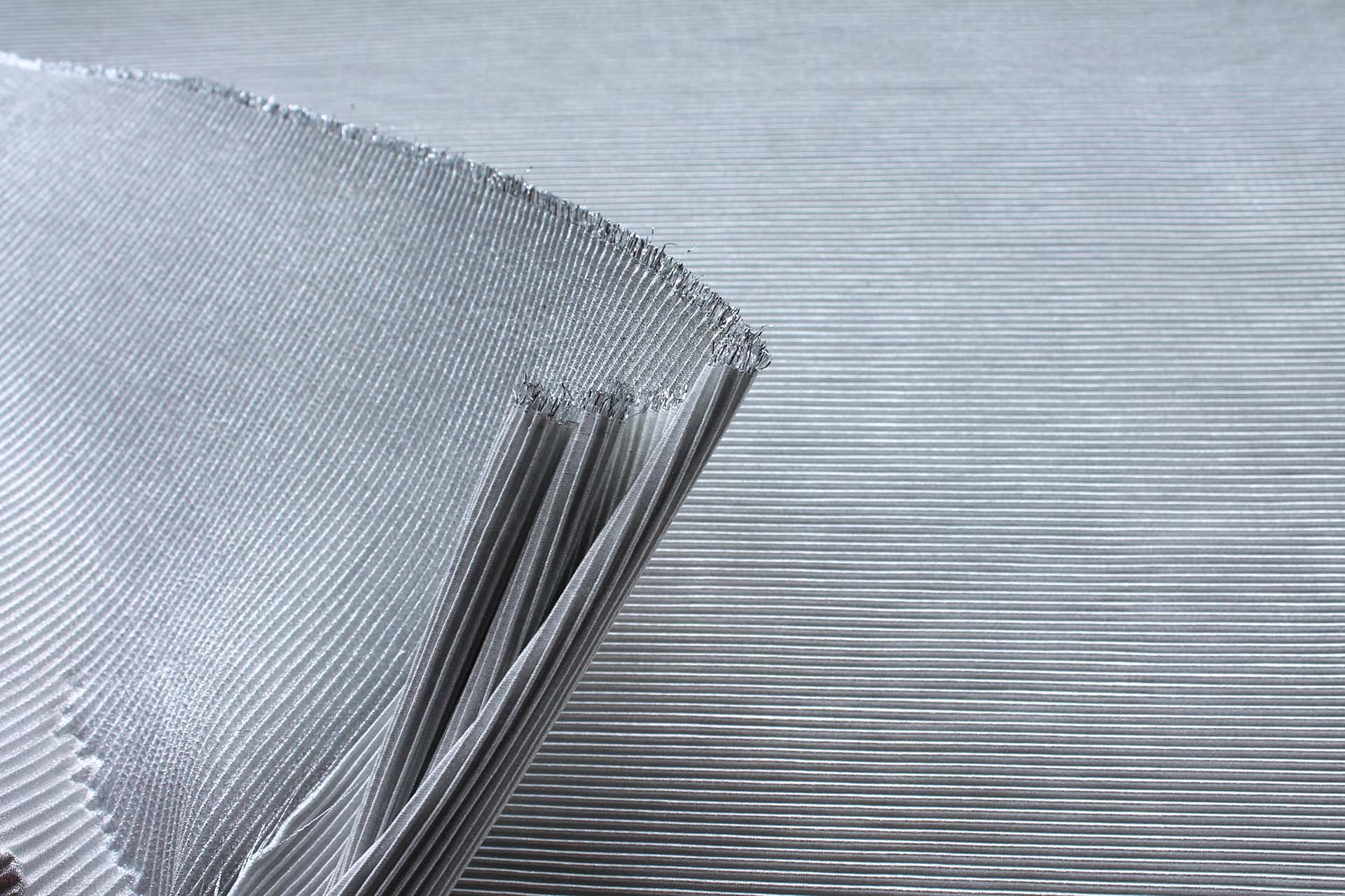 Pleated Lurex Lamé - Silver fabric