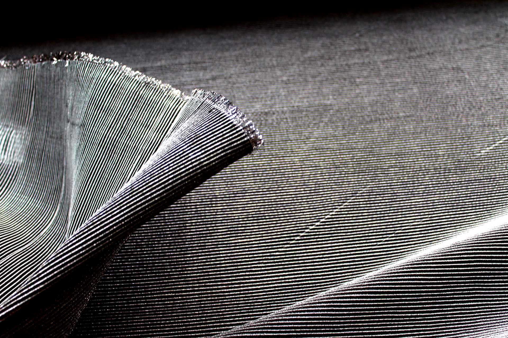 Pleated Lurex Lamé - Black fabric