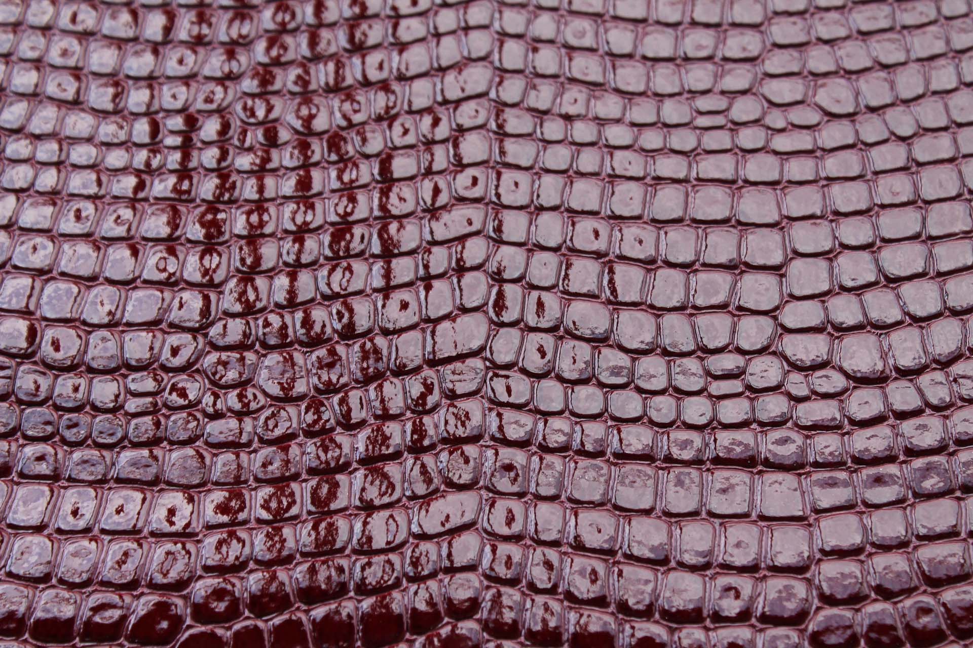 Wine Red Embossed Crocodile Leatherette fabric, image 3 of 6