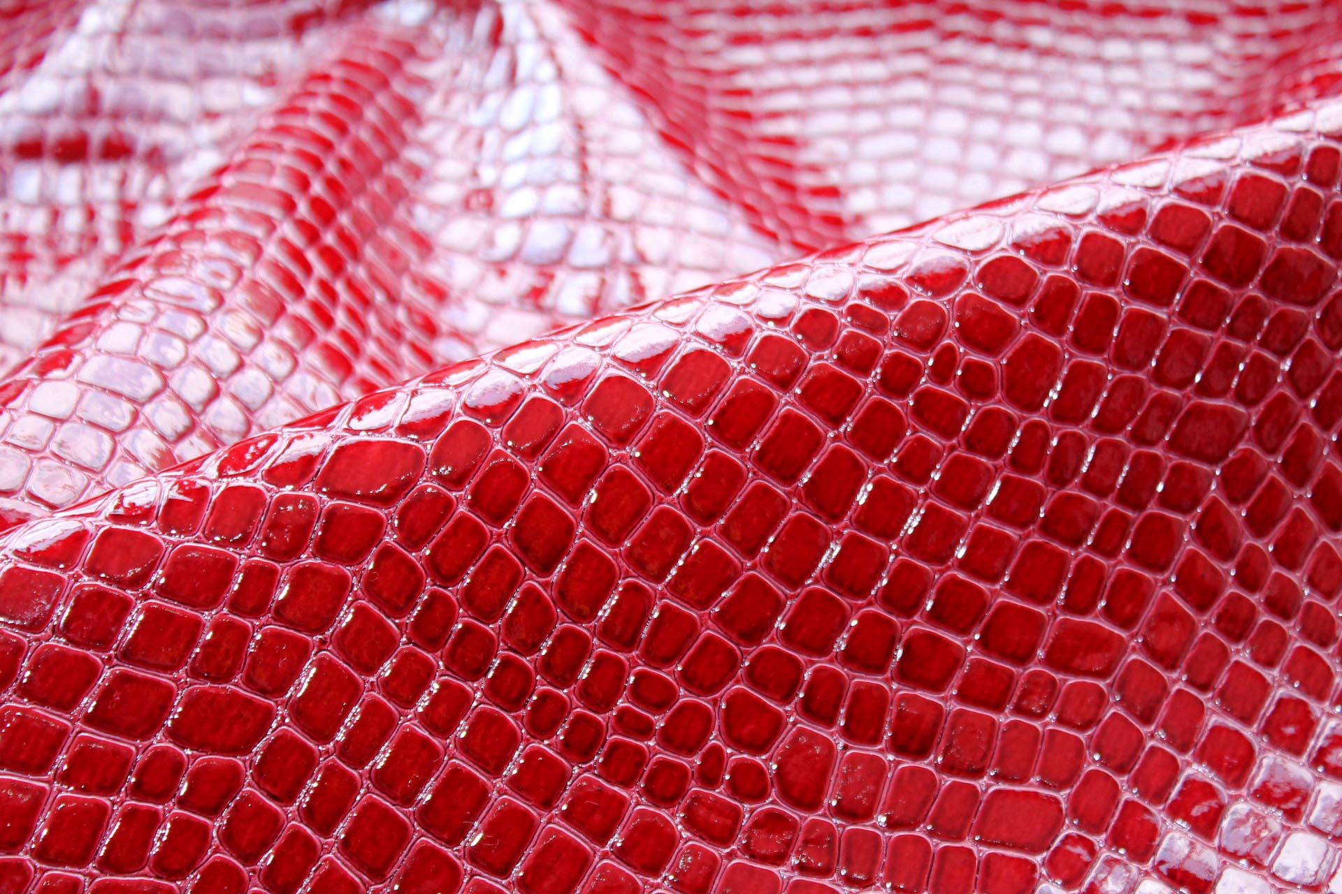 Wine Red Embossed Crocodile Leatherette fabric, image 4 of 6
