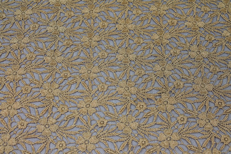 Guipure Lace - Daisy - Gold fabric, image 2 of 11