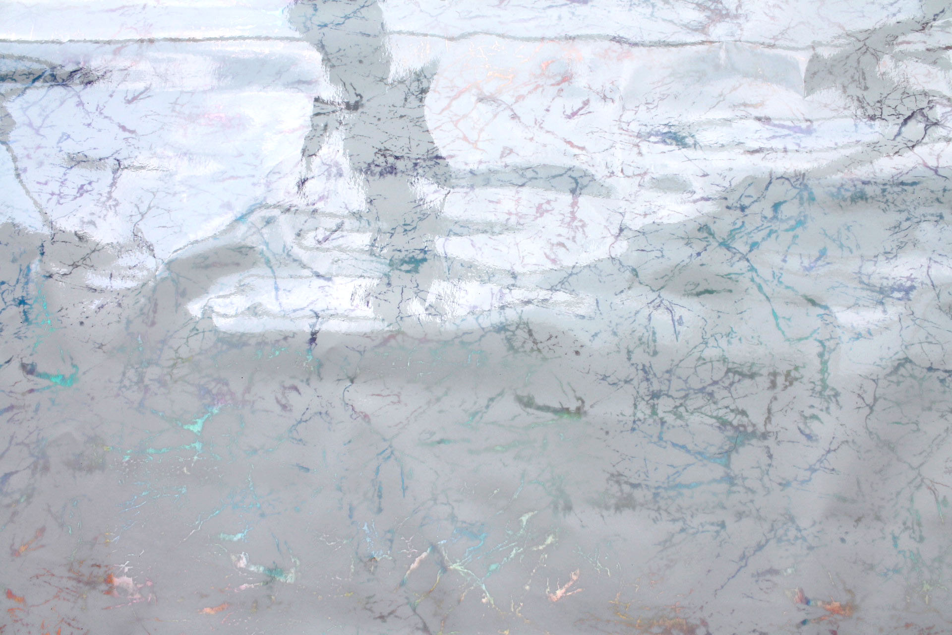 Off White Holographic Speckled Glossy Leatherette fabric, image 3 of 6
