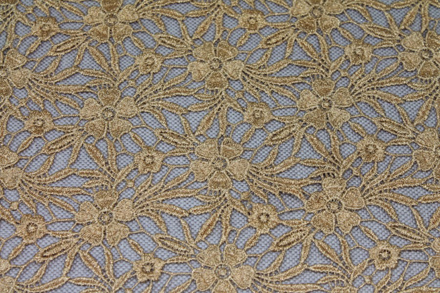 Guipure Lace - Daisy - Gold fabric, image 5 of 11