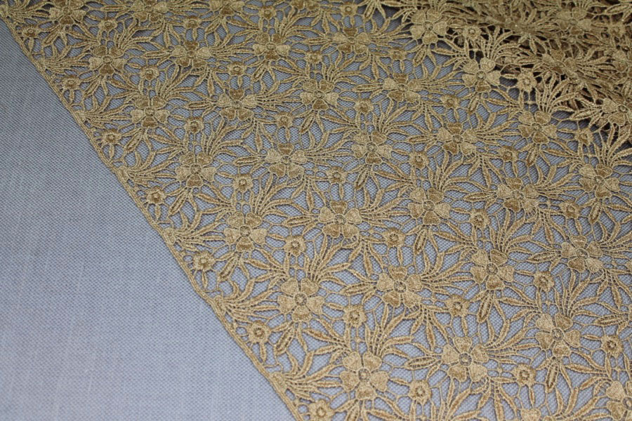 Guipure Lace - Daisy - Gold fabric, image 10 of 11