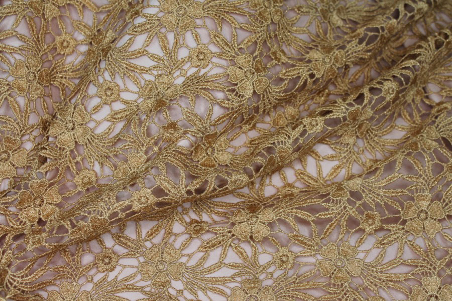 Guipure Lace - Daisy - Gold fabric, image 8 of 11