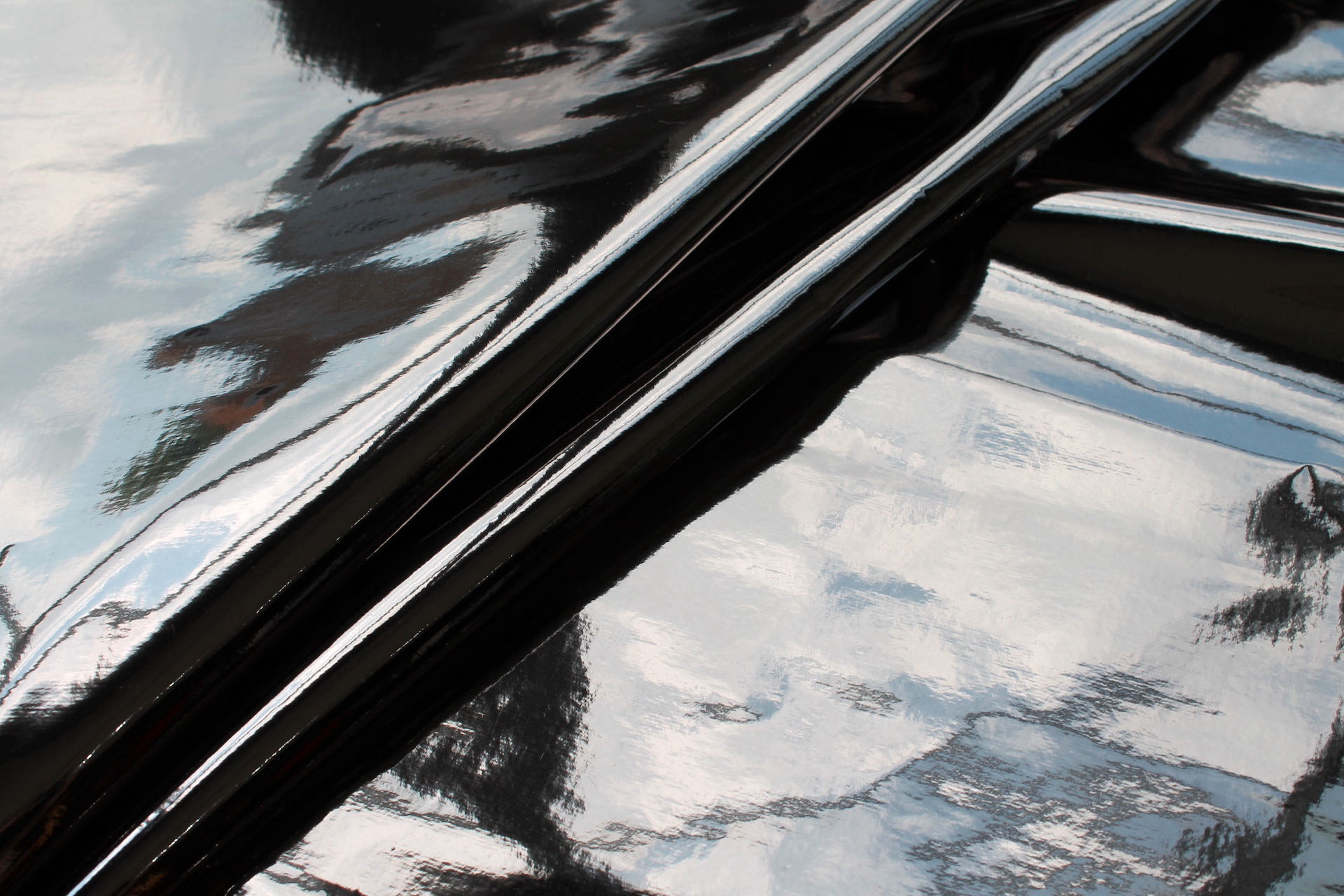 Mirror Finish Leatherette - Gunmetal fabric